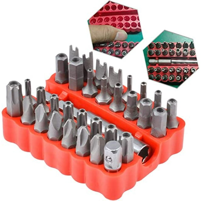 Jinsinto Embouts à Vis à Tête Hexagonale de Sécurité avec Support Magnétique pour Embouts d'Extension 33 Bits