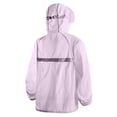thumbnail image 4 of GaThRRgYP Womens Summer Tops Loose,Women's Solid Color With Pocket Zipper Sunscreen Suit Shoulder To Long Sleeved Hooded Casual Fashion Outwear Pink XL, 4 of 5