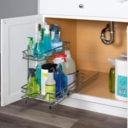 HOLDN' STORAGE 2 Tier Under Sink Organizer Pull Out Cabinet Storage Rack for Kitchen and Bathroom 11-in W x 21-in D