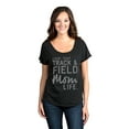 thumbnail image 2 of Thread Tank Livin' That Track And Field Mom Life Women's Fashion Relaxed Slouchy Dolman T-Shirt Tee Heather Black Small, 2 of 4