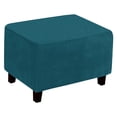 thumbnail image 1 of Soft Rectangle Footrest Slipcover Stretch Velvet Dustproof Facilities Home Decor Deep Green, 1 of 8