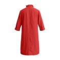 thumbnail image 5 of Rggeeun Women'S Dresses Solid Color Graceful Long Sleeve With Ruched Ruffle Design Collar Knee-Length Loose Fit Lightweight Fabric For Summer Casual Daily Wear Classic Playwear,Rd2,M, 5 of 5