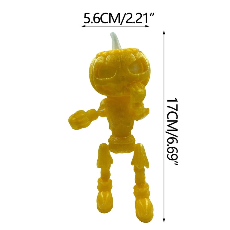 Holloyiver Halloween Pumpkin Reaper Action Figure with Flexible