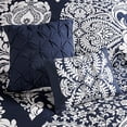 thumbnail image 6 of 7-Piece Luxury Comforter Set in Damask Indigo, Queen, 6 of 9