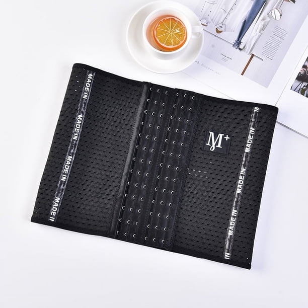 Cinturón de plástico para abdomen posparto, 6 filas, 13 hebillas, M + cinturón con letras, transpirable, moldeador de cintura, moldeador de cuerpo para mujer