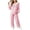 Pink, variant on HAOTAGS Teen Girls Fall Cotton Loungewear Set (2-17) Checkered Pattern Long Sleeve Round-Neck Lace Tops with Pants Set Pink Size 7