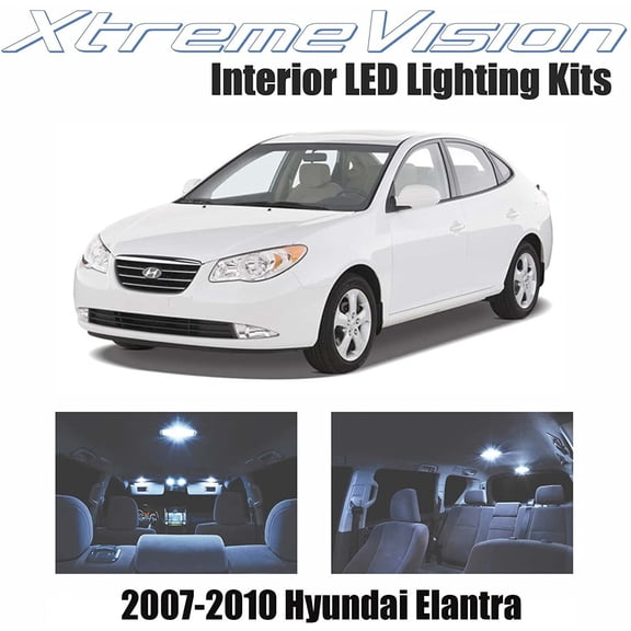 Xtremevision Interior LED for Hyundai Elantra 2007-2010 3 Pieces Cool White Interior LED Kit   Installation Tool