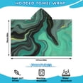 thumbnail image 2 of Green Gray Yellow Marble Pattern Hooded Bath Towel，50"x30" for Ages 3 To 12 Kids, Quick Dry Lightweight Soft Microfiber Hood Beach Towel Cover Up for Kids, 2 of 7