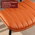 thumbnail image 4 of Orange Upholstered Dining Chairs Set of 6, Curved Mid Century Modern Chair - Kitchen Chairs, Dining Room Chairs, Dinning Chair with Faux Leather, Bentwood Side Profile, Metal Legs, Sillas de Comedor, 4 of 9