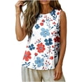 thumbnail image 6 of Fewfanhot Women's 4th of July Floral Print Tank Top, Patriotic Sleeveless Blouse with Red White Blue Flowers, Casual Summer Independence Day Top, S-3XL, 6 of 6