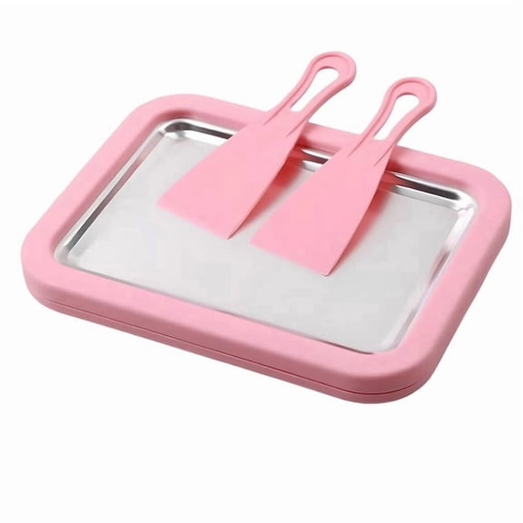 At-Home Rolled Ice Cream Maker Kit with 9x7 Inch Freeze Plate and 2 Scrapers