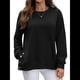 thumbnail image 2 of Sudadera Informal de Cuello Redondo para Mujer, Holgada, Suave y de Larga. Negro S, 2 of 10