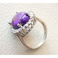 thumbnail image 2 of Natural Purple Copper Turquoise Ring, Turquoise Ring, December Birthstone, CZ Ring, 925 Sterling Silver, Womens Ring, Christmas, Thanksgiven, Handmade, Statement Jewelry, Natural Turquoise Ring, 2 of 6