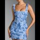 thumbnail image 5 of Vestido Floral 3D de Verano para Mujer, Sin Mangas, Estilo Cóctel, para Fiesta, Corto, 2025 Azul XL, 5 of 7
