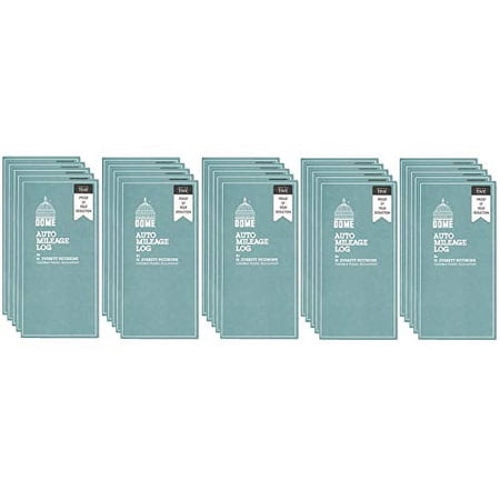 Wholesale CASE of 25 - Dome Publishing Auto Mileage Log-Auto Mileage Book,12 Mthly Forms,32 Pages,3-1/4"x6-1/4,GY