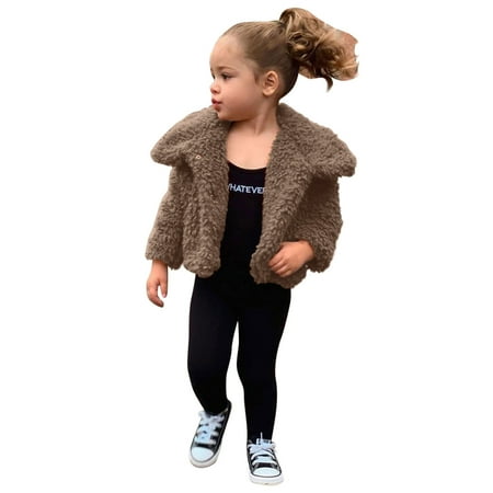 

NIUREDLTD Toddler Kids Baby Girls Boys Jacket Fall Winter Cardigans Fuzzy Jackets Warm Coats Size 90