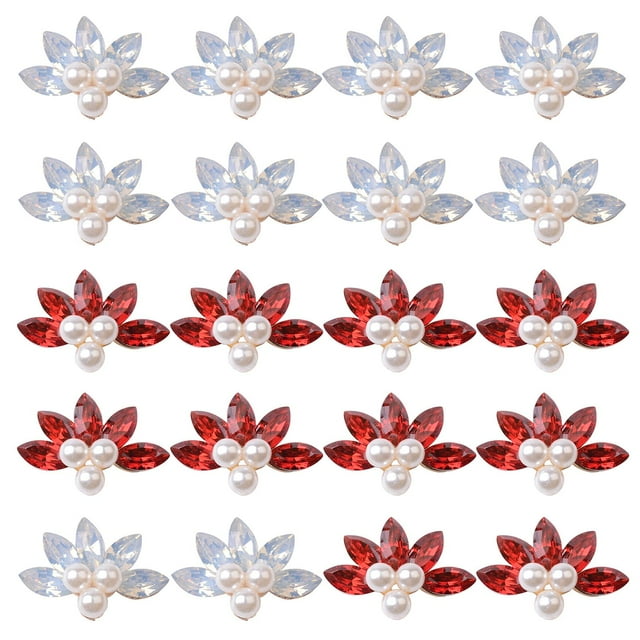 20 piezas de horquillas con florales antiguas, accesorios para bricolaje, suministros para manualidades, de imitación de cristal