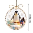 thumbnail image 3 of Glowing Christmas Story Ornament, Light-Up Mini Holiday Scene in Clear Acrylic Ball, Penguin Design for Christmas Tree Hanging Holiday Decor, 3.15 Inch, 3 of 6