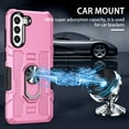 thumbnail image 3 of SaniMore for Samsung Galaxy S22 Ultra 6.8" 2022 Case, Magnetic Car Mount 360° Rotating Kickstand Heavy Duty Protective Shock-resistant Hybird Cover [Rugged PC Back & TPU Bumper] For S22 Ultra, Pink, 3 of 11