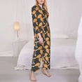 thumbnail image 2 of KLL Chicken Legs Print Women's Long Sleeve Pajamas with Pants Sleepwear Loungewear 2 Set-Large, 2 of 8