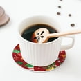 thumbnail image 5 of Lsque X-mas and New Year Pattern 4" Drink Coasters Set of 4, PVC Leather Absorbent Coasters, Table Coaster Set Decorative Coffee Cup Coasters Housewarming Gift -Round Shape, 5 of 6