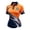 Orange, variant on Women's Dry-Fit Short Sleeve Button Pickleball Sweathirts Workout Slim Fit Tees | Moisture Wicking Stretch Activewear Running Hiking Tennis Pickleball Sports Workout Tops
