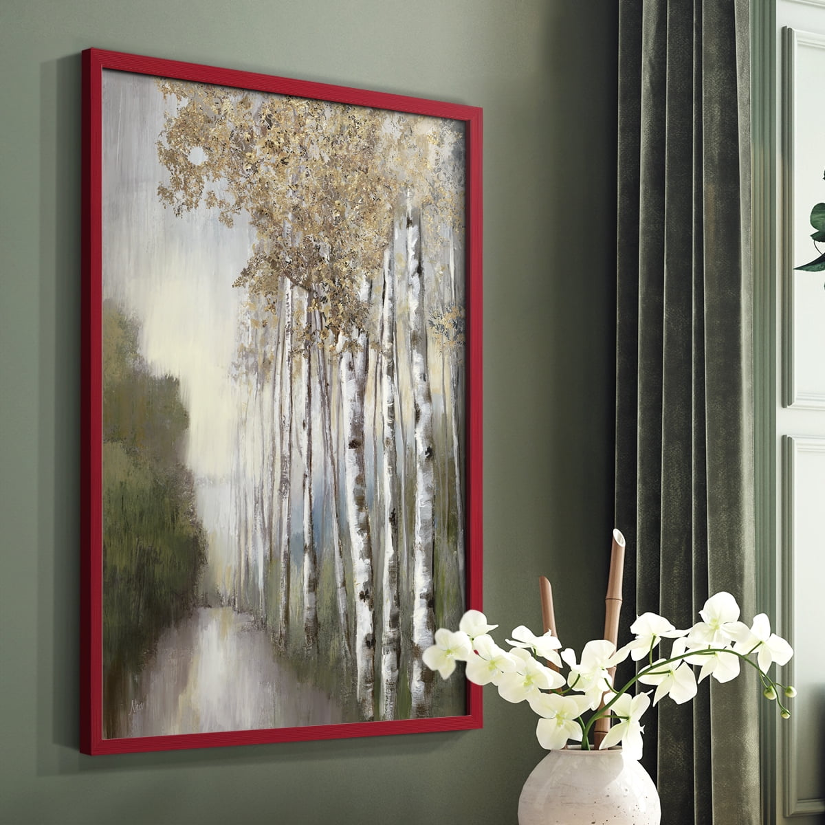 Woodland Walk Neutral Framed Print - Solid Wood in Single Picture Frame Solid Wood 2 Framed Print