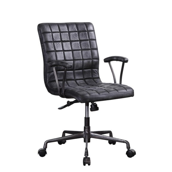Barack Executive Office Chair in Vintage Black and Aluminum