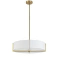 thumbnail image 3 of Dainolite PST-214P-AGB-WH 21 in. Preston 4 Light Incandescent Pendant, Aged Brass with White Shade, 3 of 3