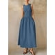 thumbnail image 4 of Vestido Maxi PRETTYGARDEN Sin Mangas Patchwork Largo XL Gris Azul, 4 of 8