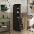 thumbnail image 2 of DEPOT E-SHOP Linen Cabinet Black - 3 Shelves 4 Drawers Storage Organizer - Ready to Assemble Furniture, 2 of 7