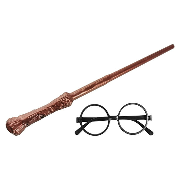 Varita mágica de 14,2 pulgadas de largo, ligera, con sonido, de plástico duradero, funciona con pilas, con gafas para juegos de rol de fiesta