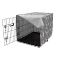 thumbnail image 3 of Flowers Insects Dog Crate Cover, Spring Art Iris Flowers and Dragonflies on Greyscale Background, Easy to Use Pet Kennel Cover Small Dogs Puppies Kittens, 7 Sizes, Grey Yellow and White, by Ambesonne, 3 of 6
