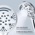 thumbnail image 3 of Filtered Handheld Shower Head, 9 Mode, High Pressure , 59" Hose, Adjustable Bracket And Shower Arm, Chrome Finish, 3 of 9