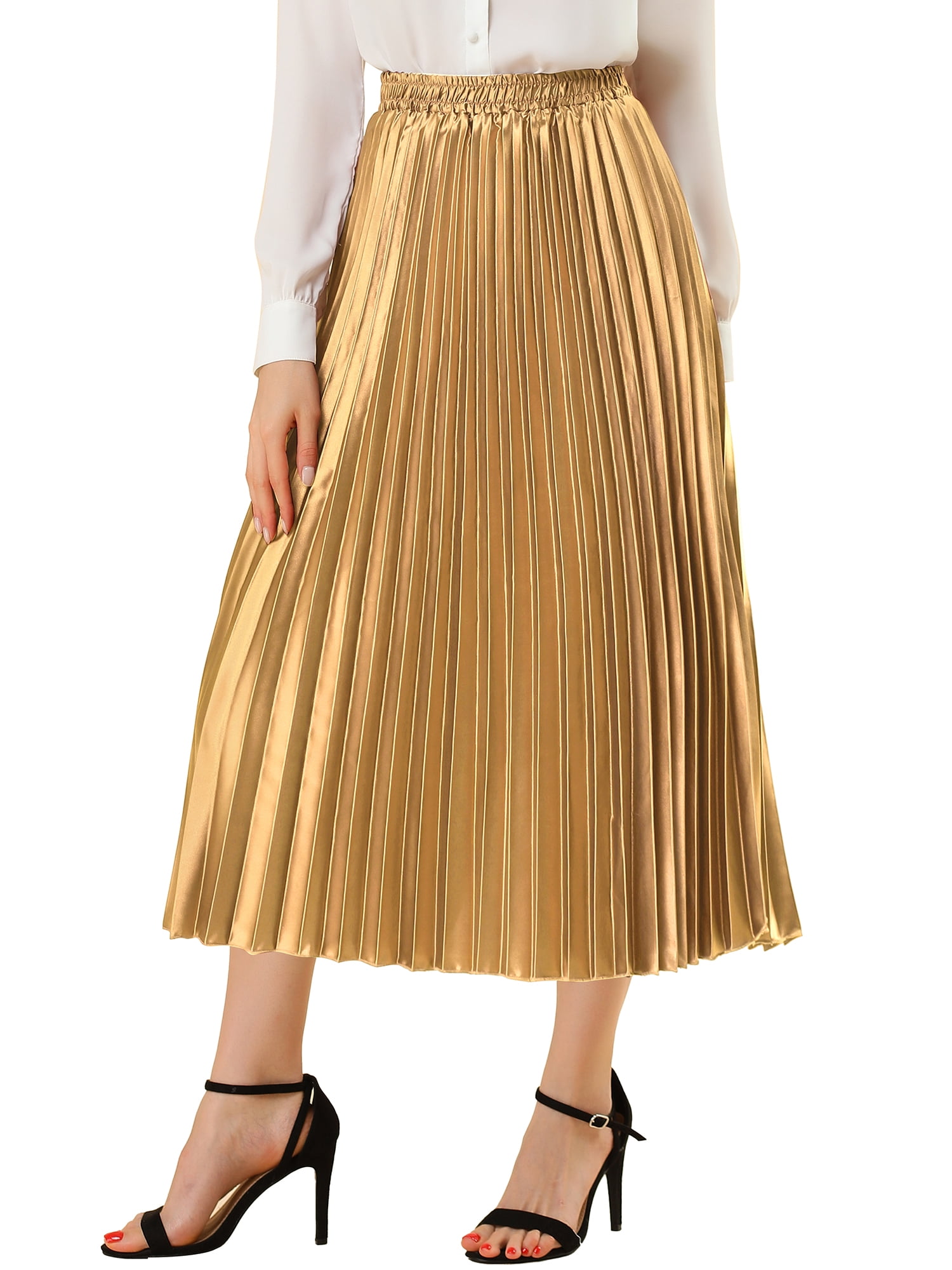 Womens Pleated Skirts Fashion Shiny Short Mini Skirt Slim Fit Wave Skirt 