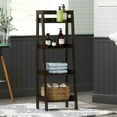 thumbnail image 2 of UTEX 4-Tier Ladder Shelf,Bathroom Open Wood Shelving Unit (Espresso), 2 of 6