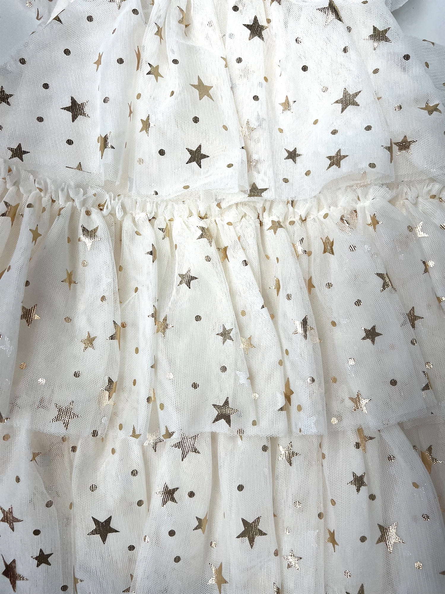 Dreaming of Lucy Toddler Girls Shimmer Tiered Ruffle Dress with Short Sleeves, Sizes 12M-5T
