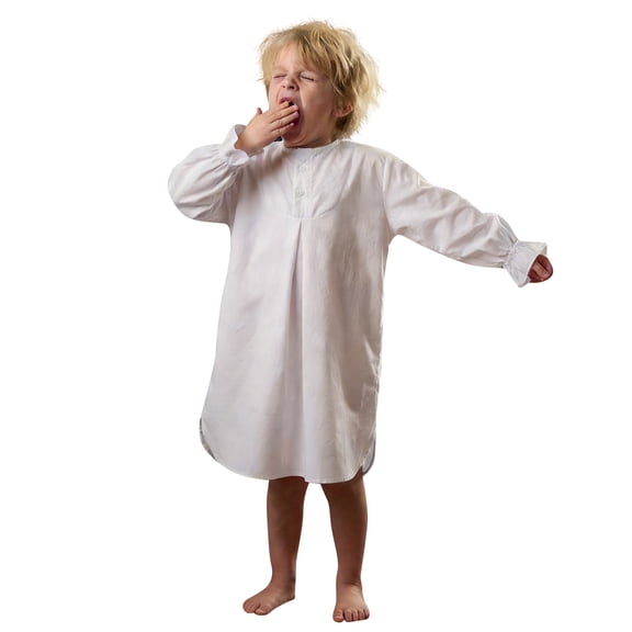 Tfken Toddler Boys Soft Pajamas Robe Comfy Sleepwear Nightwear Long Comfortable Pajamas Robe Fashion Casual Bathrobe Homewear Party Cute Loungewear Outfit Size 110 White