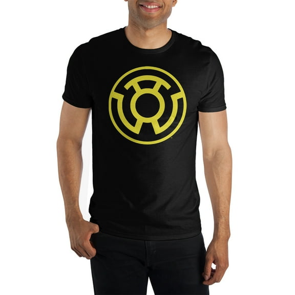 Mens Green Lantern Superhero Symbol Black Graphic Tee-Medium