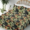 thumbnail image 3 of Ambesonne Tropical Vibes Fitted & Flat Sheet with Shams 4 Pcs Set, Leafy Flowers Daisy, Full, Pistachio Green Vermilion, 3 of 5