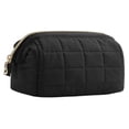 thumbnail image 3 of Bolsa de maquillaje de gran capacidad, organizador de maquillaje de viaje, neceser portátil Negro, 3 of 8