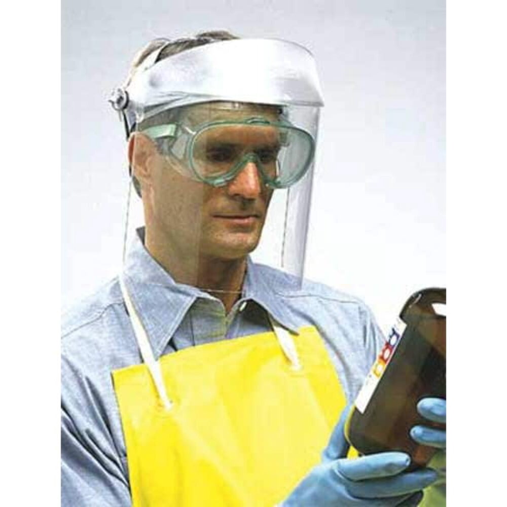 Faceshield Visor, Clear Visor, Polycarbonate, Chemical Resistant Lens, clear 028AF+BOX