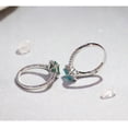 thumbnail image 4 of Synthetic Paraiba Crystal Stone Ring Emerald Diamond Ring, 4 of 9