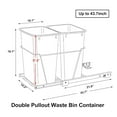 Double 35Quart Sliding Pull Out Waste Bin Container, Kitchen Trash Can