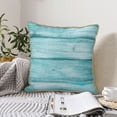 thumbnail image 6 of Haiem Teal Turquoise Wood Print Velvet Soft Solid Decorative Square Throw Pillow Covers Set with Elegant Piping Christmas Cushion Case for Sofa Bedroom Car-18"x18", 6 of 8