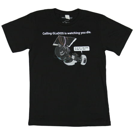 Portal Mens T-Shirt - Ceiling GLaDos is Watching you Die Robot  Smart