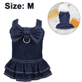 thumbnail image 2 of Dog Dresses for Small Dogs Girl Clothes Dog Denim Dress Puppy Skirts Summer Bowknot Denim Dog Dress, 2 of 8