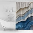 thumbnail image 4 of Extra Long Shower Curtain 72x96 Inch, Blue Ombre Shower Curtain Waterproof Bathroom Decor Modern Wave Abstract Art Fabric Bath Curtain Set Accessories with Hooks, 4 of 6