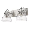 thumbnail image 3 of 3118-2SF PW-SD-Golden Lighting-Hines - 2 Light Semi-flush Mount-8.38 Inches Tall and 17.88 Inches Wide-Pewter Finish-Seeded Glass Color, 3 of 5