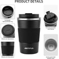thumbnail image 4 of To Go Coffee Mug with Lid 13 oz Travel Mugs Insulated Coffee Cups Spill Proof Leak Proof Vacuum Stainless Steel for Hot Cold Drinks Women Men (Black), 4 of 4